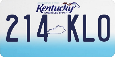 KY license plate 214KLO