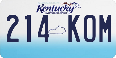KY license plate 214KOM