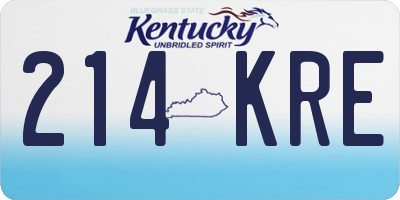 KY license plate 214KRE