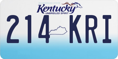 KY license plate 214KRI