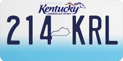KY license plate 214KRL