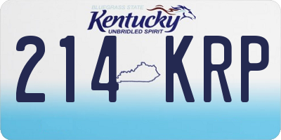KY license plate 214KRP