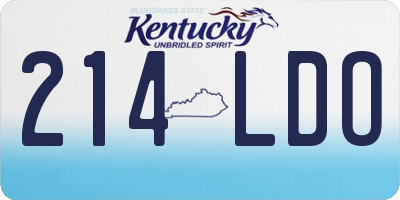 KY license plate 214LDO