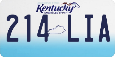 KY license plate 214LIA