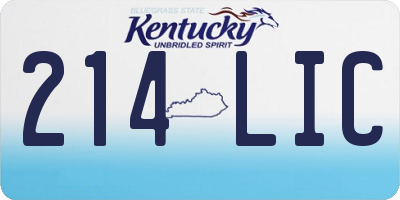 KY license plate 214LIC