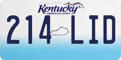 KY license plate 214LID