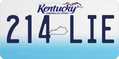 KY license plate 214LIE