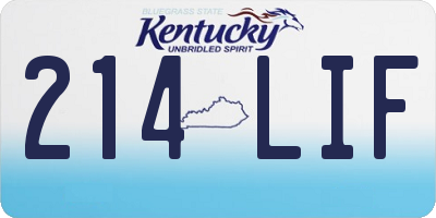 KY license plate 214LIF
