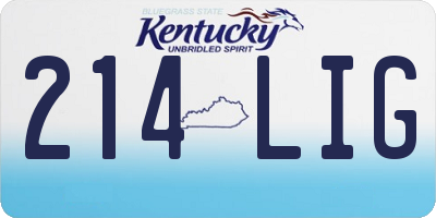 KY license plate 214LIG