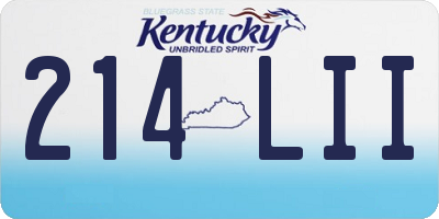 KY license plate 214LII