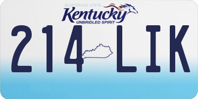 KY license plate 214LIK