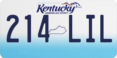 KY license plate 214LIL