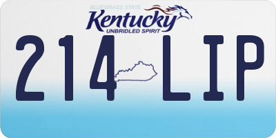 KY license plate 214LIP