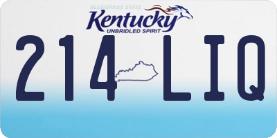KY license plate 214LIQ