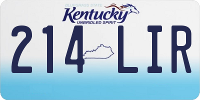 KY license plate 214LIR