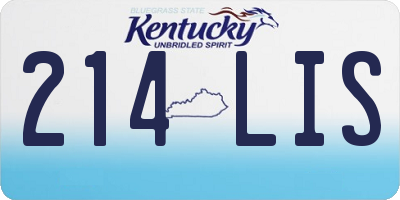 KY license plate 214LIS