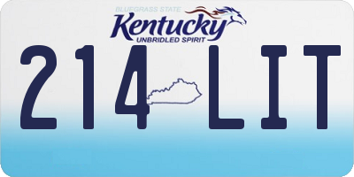 KY license plate 214LIT