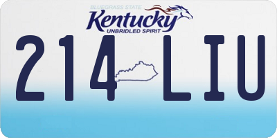 KY license plate 214LIU