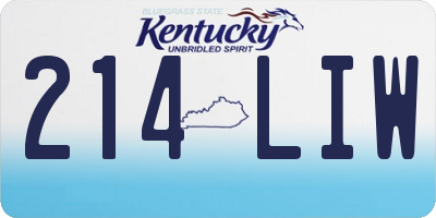 KY license plate 214LIW
