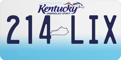 KY license plate 214LIX