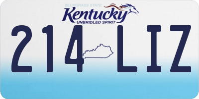 KY license plate 214LIZ