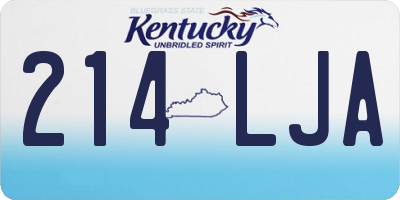 KY license plate 214LJA