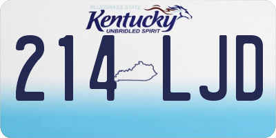 KY license plate 214LJD