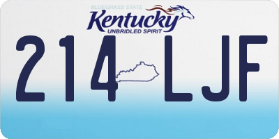KY license plate 214LJF