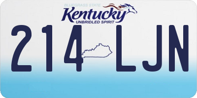 KY license plate 214LJN