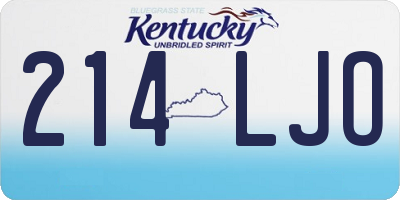 KY license plate 214LJO