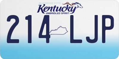 KY license plate 214LJP