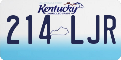 KY license plate 214LJR
