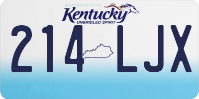 KY license plate 214LJX