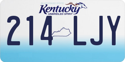 KY license plate 214LJY
