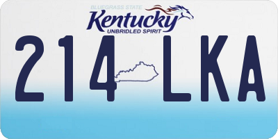 KY license plate 214LKA