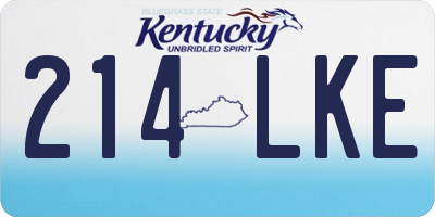 KY license plate 214LKE
