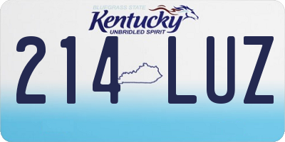 KY license plate 214LUZ