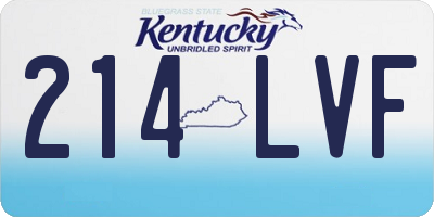 KY license plate 214LVF