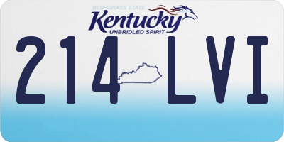 KY license plate 214LVI