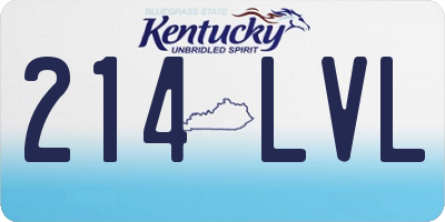 KY license plate 214LVL