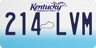KY license plate 214LVM