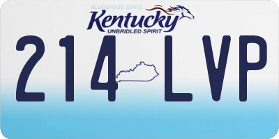 KY license plate 214LVP