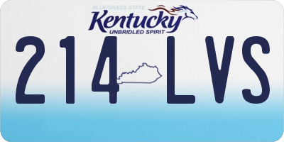 KY license plate 214LVS