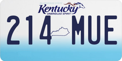 KY license plate 214MUE