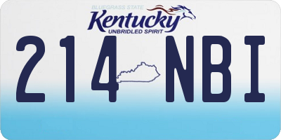 KY license plate 214NBI
