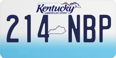 KY license plate 214NBP