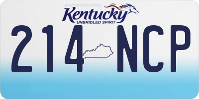 KY license plate 214NCP