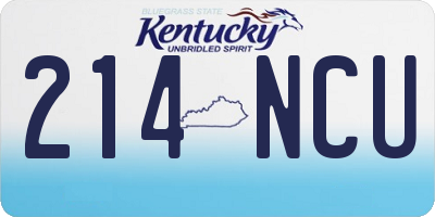 KY license plate 214NCU