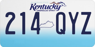 KY license plate 214QYZ
