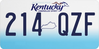 KY license plate 214QZF
